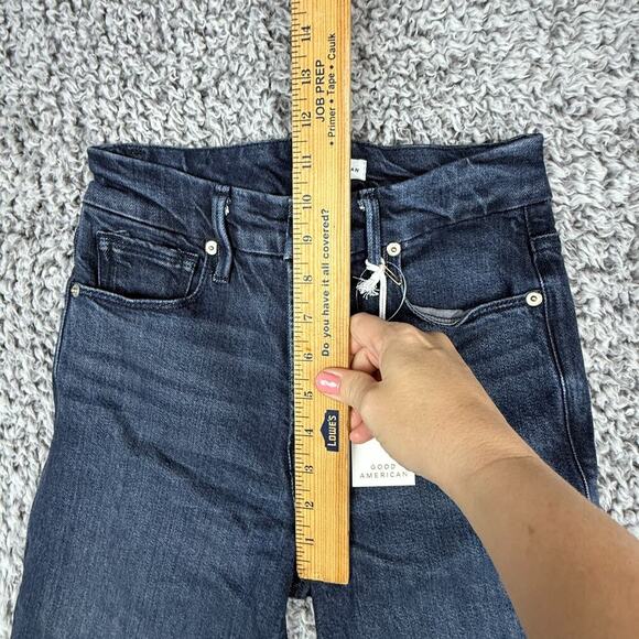 Good American Jeans Good Classic Slim Straight Jeans Women's 00 Indigo526 - Picture 11 of 15